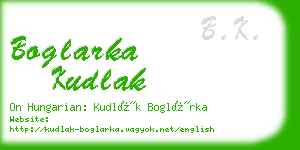 boglarka kudlak business card